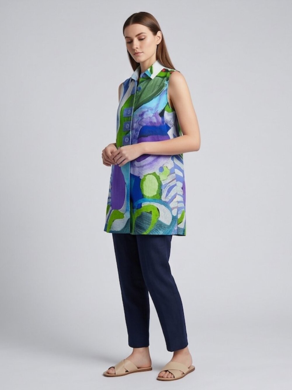 Claire Desjardins Abstract Sleeveless Blouse XS - Picture 4 of 9